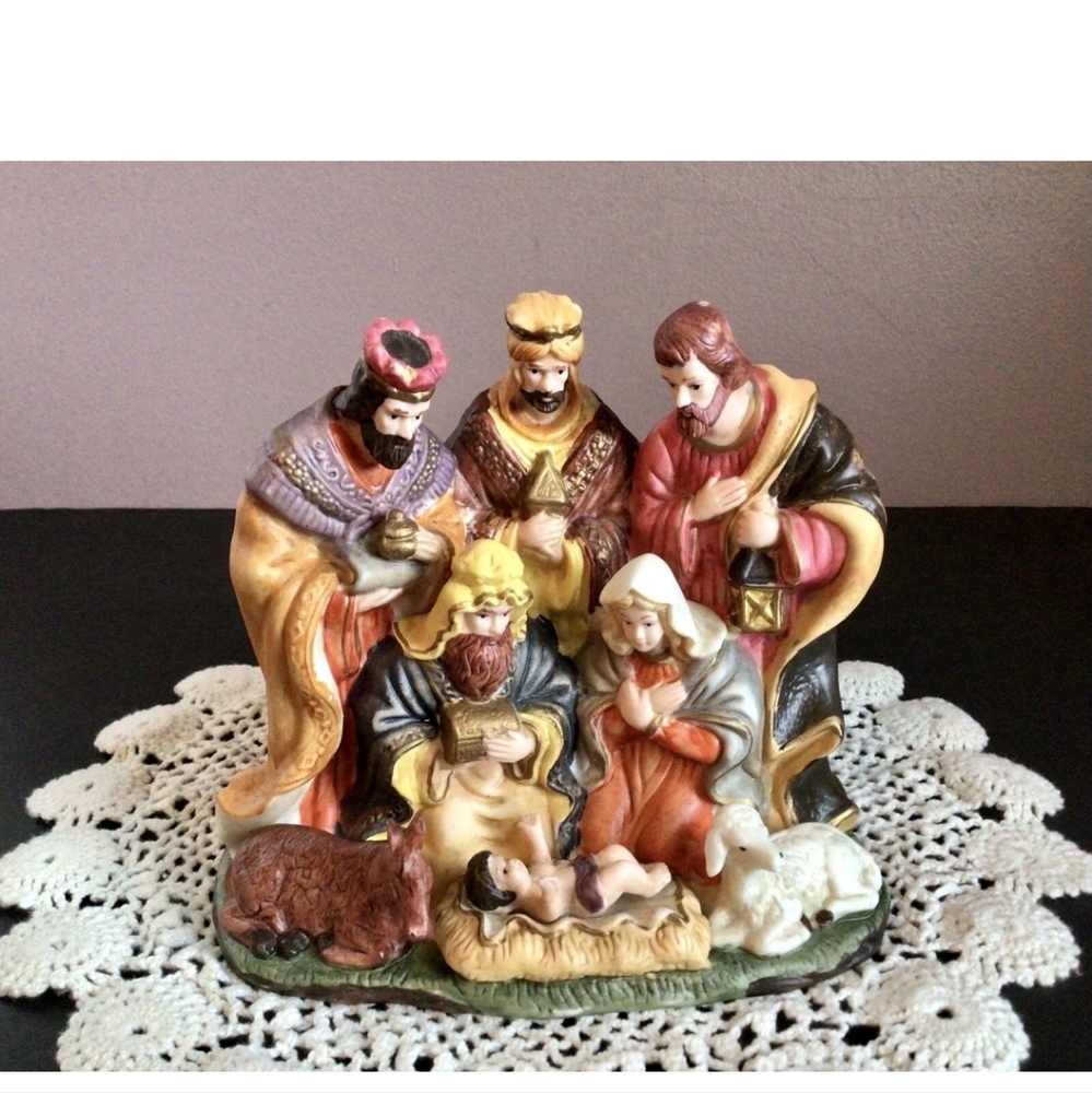 Colorful Nativity Scene Figurine